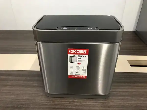 Відро для сміття сенсорне прямокутне Koer TC-020312-02 12 л колір нержавійка (KR5586) Відро для сміття сенсорне прямокутне Koer TC-020312-02 12 л колір нержавійка (KR5586)
