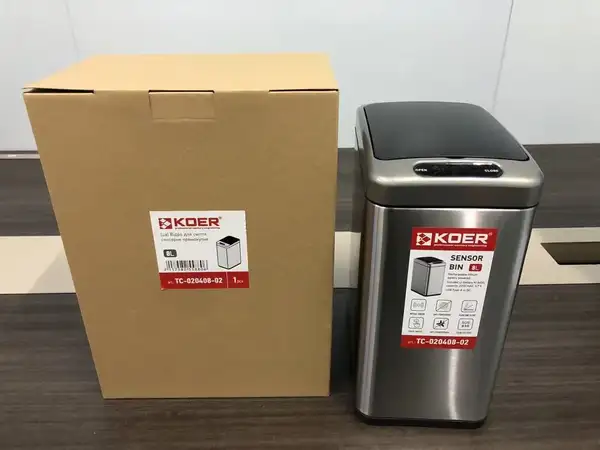 Відро для сміття сенсорне прямокутне Koer TC-020408-02 8 л колір нержавійка (KR5588) Відро для сміття сенсорне прямокутне Koer TC-020408-02 8 л колір нержавійка (KR5588)