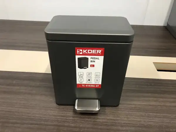 Відро для сміття з плавним закриттям прямокутне Koer TC-010306-07 6 л колір графіт (KR5602) Відро для сміття з плавним закриттям прямокутне Koer TC-010306-07 6 л колір графіт (KR5602)