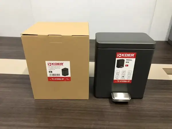 Відро для сміття з плавним закриттям прямокутне Koer TC-010306-07 6 л колір графіт (KR5602) Відро для сміття з плавним закриттям прямокутне Koer TC-010306-07 6 л колір графіт (KR5602)