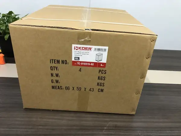 Відро для сміття з плавним закриттям прямокутне Koer TC-010315-02 15 л колір нержавійка (KR5603) Відро для сміття з плавним закриттям прямокутне Koer TC-010315-02 15 л колір нержавійка (KR5603)