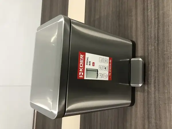 Відро для сміття з плавним закриттям прямокутне Koer TC-010315-02 15 л колір нержавійка (KR5603) Відро для сміття з плавним закриттям прямокутне Koer TC-010315-02 15 л колір нержавійка (KR5603)