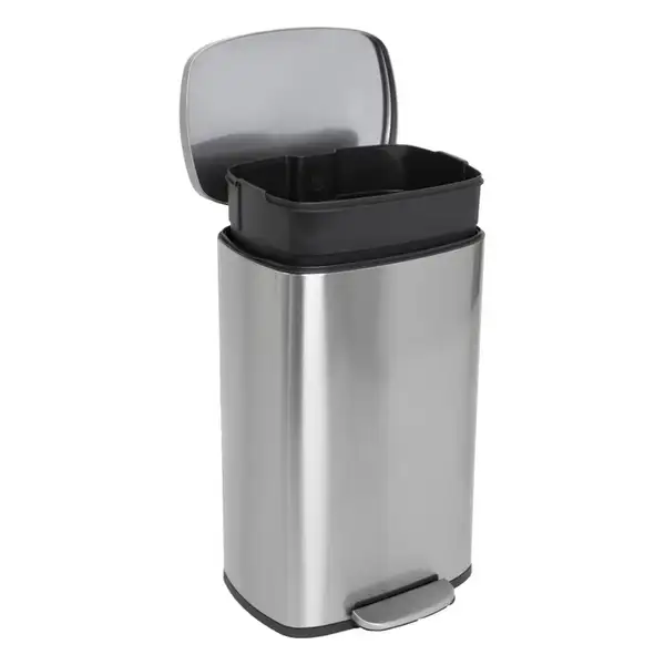 Відро для сміття з плавним закриттям прямокутне Mixxus Bevel-TC0112 SS Color 12л колір наржавійка ( (MI7087)