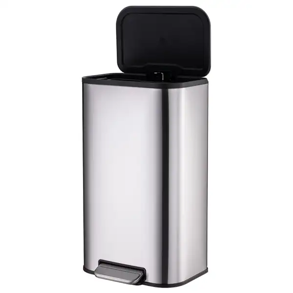 Відро для сміття з плавним закриттям прямокутне Mixxus Cubic-TC0112 SS Color 12л колір нержавійка ( (MI7089)