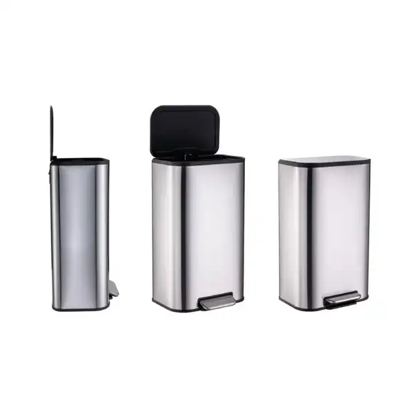 Відро для сміття з плавним закриттям прямокутне Mixxus Cubic-TC0112 SS Color 12л колір нержавійка ( (MI7089)