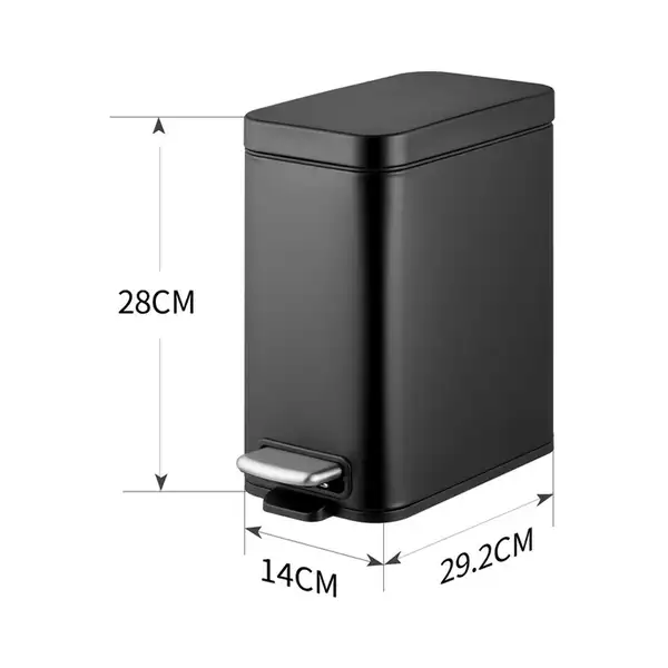 Відро для сміття з плавним закриттям прямокутне Mixxus Premium Quadro-TC0105 Black 5 л колір чорний (MI7061) Відро для сміття з плавним закриттям прямокутне Mixxus Premium Quadro-TC0105 Black 5 л колір чорний (MI7061)