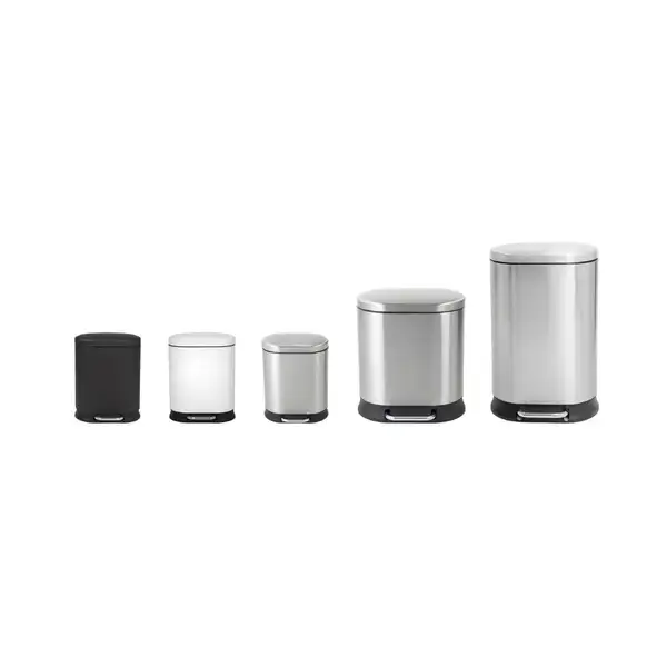 Відро для сміття з плавним закриттям овальне Mixxus Premium Strong-TC0120 SS Color 20л колір наржав (MI7081)