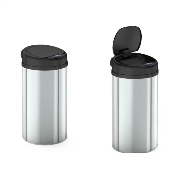 Відро для сміття сенсорне кругле Mixxus Premium Ellipse-TC0109 Chrome-Black 9л (хром-чорне) (MI7083 Відро для сміття сенсорне кругле Mixxus Premium Ellipse-TC0109 Chrome-Black 9л (хром-чорне) (MI7083
