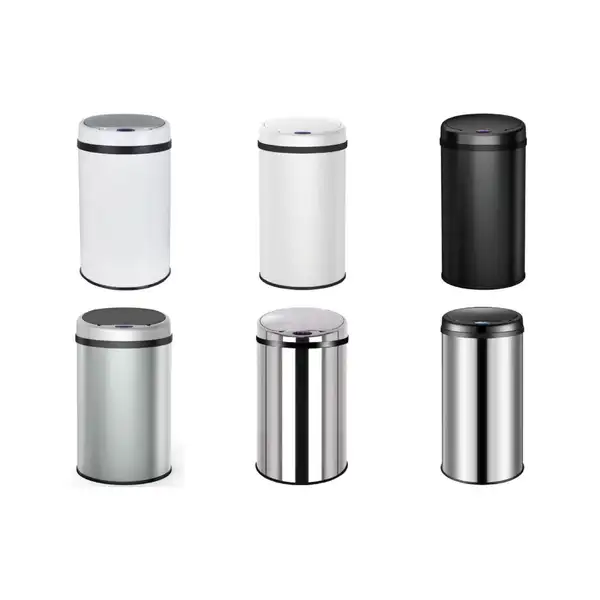 Відро для сміття сенсорне кругле Mixxus Premium Ellipse-TC0109 Chrome-Black 9л (хром-чорне) (MI7083 Відро для сміття сенсорне кругле Mixxus Premium Ellipse-TC0109 Chrome-Black 9л (хром-чорне) (MI7083