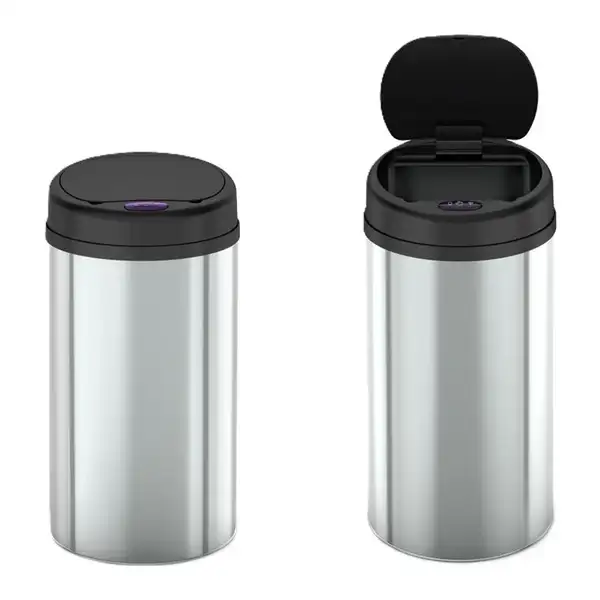Відро для сміття сенсорне кругле Mixxus Premium Ellipse-TC0109 Chrome-Black 9л (хром-чорне) (MI7083 Відро для сміття сенсорне кругле Mixxus Premium Ellipse-TC0109 Chrome-Black 9л (хром-чорне) (MI7083