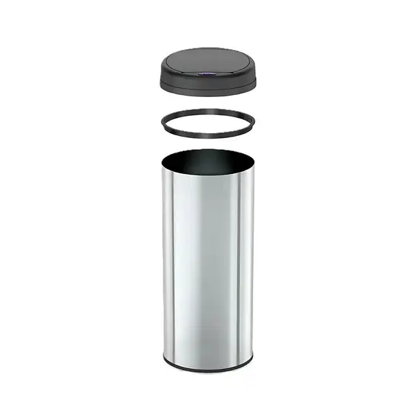 Відро для сміття сенсорне кругле Mixxus Premium Ellipse-TC0109 Chrome-Black 9л (хром-чорне) (MI7083 Відро для сміття сенсорне кругле Mixxus Premium Ellipse-TC0109 Chrome-Black 9л (хром-чорне) (MI7083