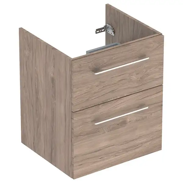 Тумба под раковину Geberit Selnova Square, slim rim 55 см, орех тёмный 501.202.00.1