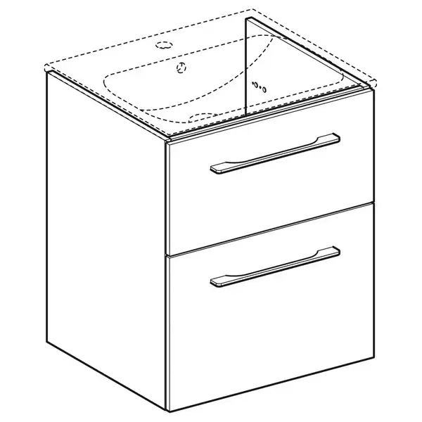 Тумба под раковину Geberit Selnova Square, slim rim 55 см, орех светлый 501.203.00.1