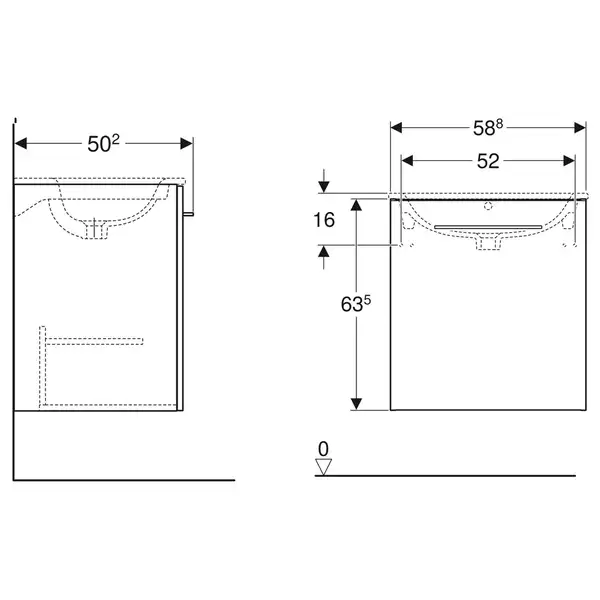 Тумба под раковину Geberit Selnova Square slim rim 53,8 см, белый глянцевый (501.216.00.1) Тумба под раковину Geberit Selnova Square slim rim 53,8 см, белый глянцевый (501.216.00.1)