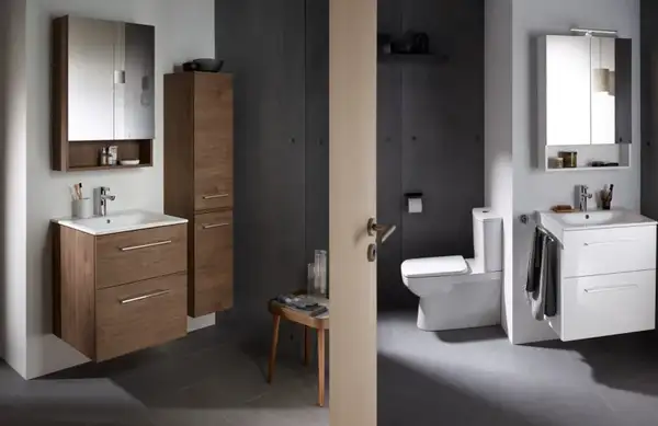Тумба с раковиной Geberit Selnova Square slim rim 55 см, орех тёмный (501.234.00.1)