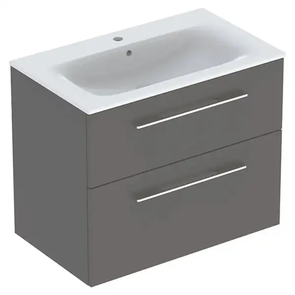 Тумба с раковиной Geberit Selnova Square slim rim 80 см, лава матовая (501.241.00.1) Тумба с раковиной Geberit Selnova Square slim rim 80 см, лава матовая (501.241.00.1)
