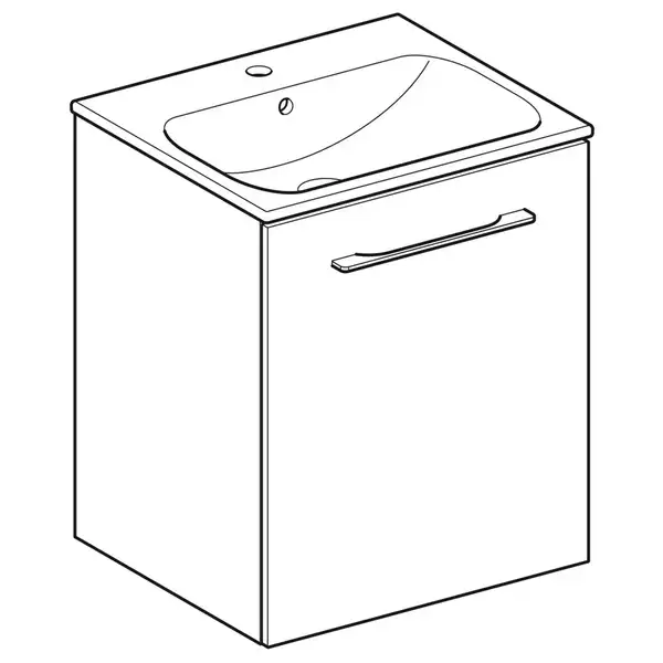 Тумба с раковиной Geberit Selnova Square slim rim 55 см, орех светлый (501.251.00.1) Тумба с раковиной Geberit Selnova Square slim rim 55 см, орех светлый (501.251.00.1)