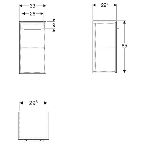Шкафчик Geberit Selnova Square 33 х 29,7 х h65 см, белый глянцевый (501.272.00.1) Шкафчик Geberit Selnova Square 33 х 29,7 х h65 см, белый глянцевый (501.272.00.1)