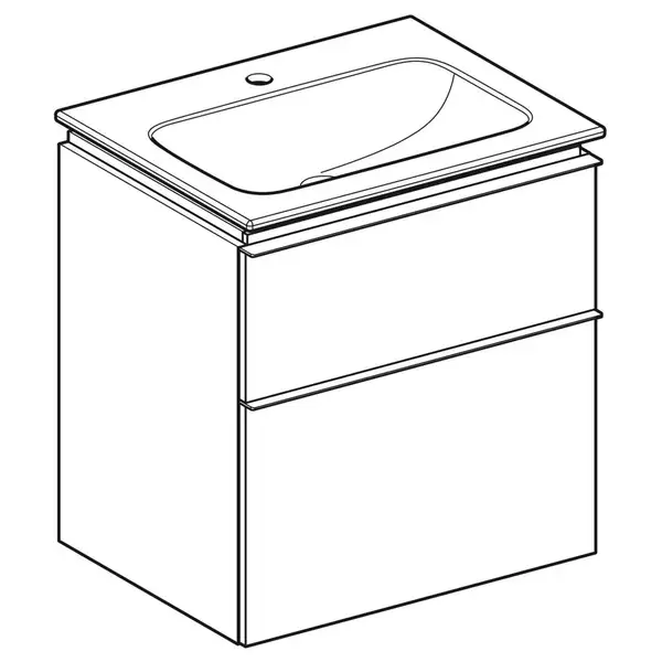 Тумба с раковиной Geberit iCon slim rim 60 см, корпус и фасад - дуб / ручки - лава мат 502.335.JH.1 Тумба с раковиной Geberit iCon slim rim 60 см, корпус и фасад - дуб / ручки - лава мат 502.335.JH.1