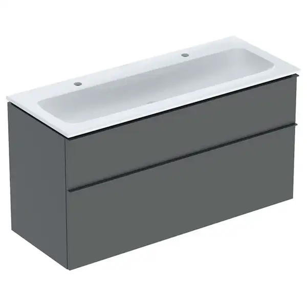 Тумба с раковиной Geberit iCon slim rim 120 см, корпус и фасад - лава мат / ручки - лава мат 502.338.JK.1 Тумба с раковиной Geberit iCon slim rim 120 см, корпус и фасад - лава мат / ручки - лава мат 502.338.JK.1