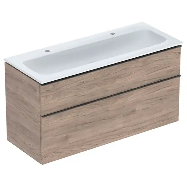 Тумба с раковиной Geberit iCon slim rim 120 см, корпус и фасад - орех тёмный / ручки - лава мат 502.338.JR.1 Тумба с раковиной Geberit iCon slim rim 120 см, корпус и фасад - орех тёмный / ручки - лава мат 502.338.JR.1