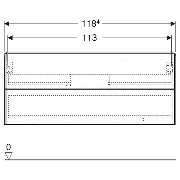 Тумба подвесная Geberit One 120 х 47 х h50,4 см, цвет - орех тёмный 505.265.00.6