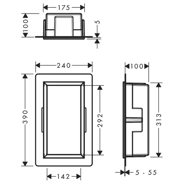 Настенная ниша со встроенной рамой Hansgrohe XtraStoris Original 30 x 15 x 10 см, нержавеющая сталь (56057800) фото 2 Aquada.com.ua Настенная ниша со встроенной рамой Hansgrohe XtraStoris Original 30 x 15 x 10 см, нержавеющая сталь (56057800) фото 2 Aquada.com.ua