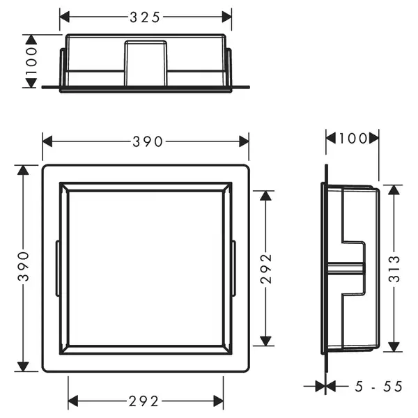 Настенная ниша со встроенной рамой Hansgrohe XtraStoris Original 30 x 30 x 10 см, нержавеющая сталь (56061800) фото 2 Aquada.com.ua Настенная ниша со встроенной рамой Hansgrohe XtraStoris Original 30 x 30 x 10 см, нержавеющая сталь (56061800) фото 2 Aquada.com.ua