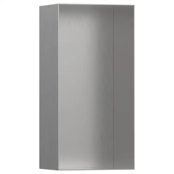 Ниша в стене с открытой рамой Hansgrohe XtraStoris Minimalistic 30 х 15 х 10 см, матовая нержавеющая сталь (56070800) фото 1 Aquada.com.ua
