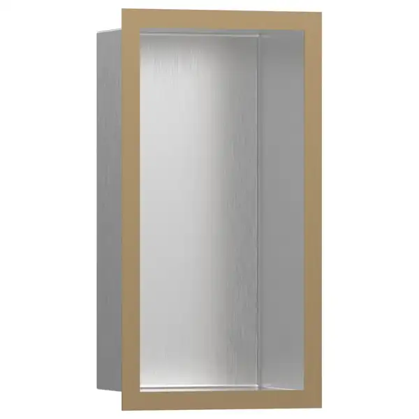 Настенная ниша из матовой нержавеющей стали с дизайнерской рамкой Hansgrohe XtraStoris Individual 30 х 15 х 10 см, матовая бронза (56094140) фото 1 Aquada.com.ua Настенная ниша из матовой нержавеющей стали с дизайнерской рамкой Hansgrohe XtraStoris Individual 30 х 15 х 10 см, матовая бронза (56094140) фото 1 Aquada.com.ua