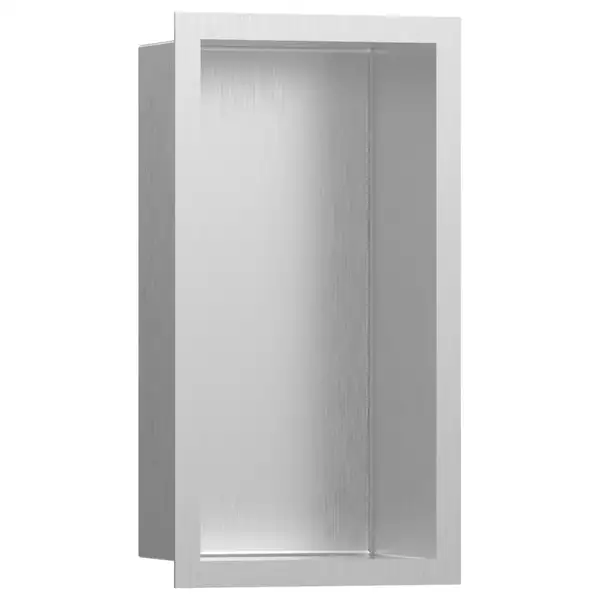 Настенная ниша из матовой нержавеющей стали с дизайнерской рамкой Hansgrohe XtraStoris Individual 30 х 15 х 10 см, матовая нержавеющая сталь (56094800) фото 1 Aquada.com.ua Настенная ниша из матовой нержавеющей стали с дизайнерской рамкой Hansgrohe XtraStoris Individual 30 х 15 х 10 см, матовая нержавеющая сталь (56094800) фото 1 Aquada.com.ua