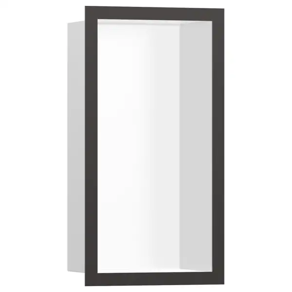 Настенная ниша с дизайнерской рамкой Hansgrohe XtraStoris Individual 30 х 15 х 10 см, матовый чёрный хром (56096340) фото 1 Aquada.com.ua Настенная ниша с дизайнерской рамкой Hansgrohe XtraStoris Individual 30 х 15 х 10 см, матовый чёрный хром (56096340) фото 1 Aquada.com.ua