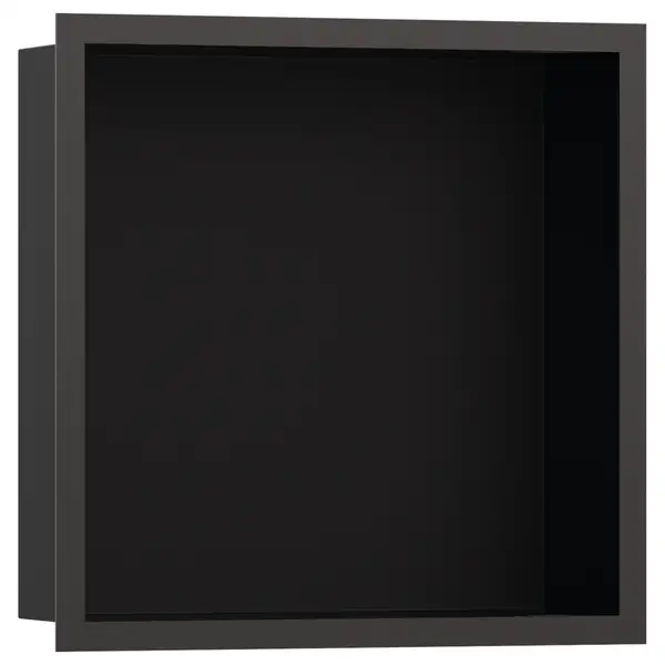 Настенная ниша с дизайнерской рамкой Hansgrohe XtraStoris Individual 30 х 30 х 10 см, чёрный матовый хром (56098340) фото 1 Aquada.com.ua Настенная ниша с дизайнерской рамкой Hansgrohe XtraStoris Individual 30 х 30 х 10 см, чёрный матовый хром (56098340) фото 1 Aquada.com.ua
