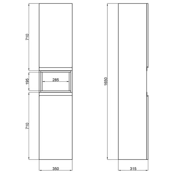 Пенал подвесной Qtap Robin 350х1650х316 White/Whitish oak QT1376PN1651LWWO Пенал подвесной Qtap Robin 350х1650х316 White/Whitish oak QT1376PN1651LWWO