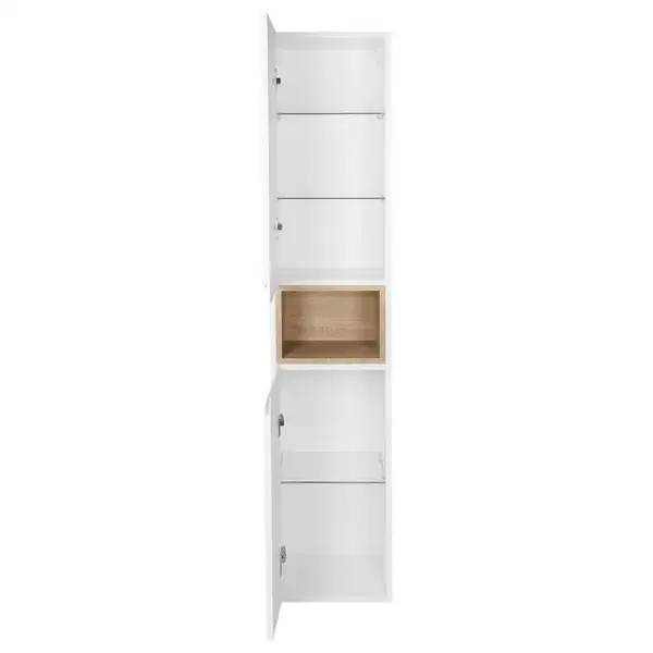 Пенал подвесной Qtap Robin 350х1650х316 White/Whitish oak QT1376PN1651LWWO Пенал подвесной Qtap Robin 350х1650х316 White/Whitish oak QT1376PN1651LWWO