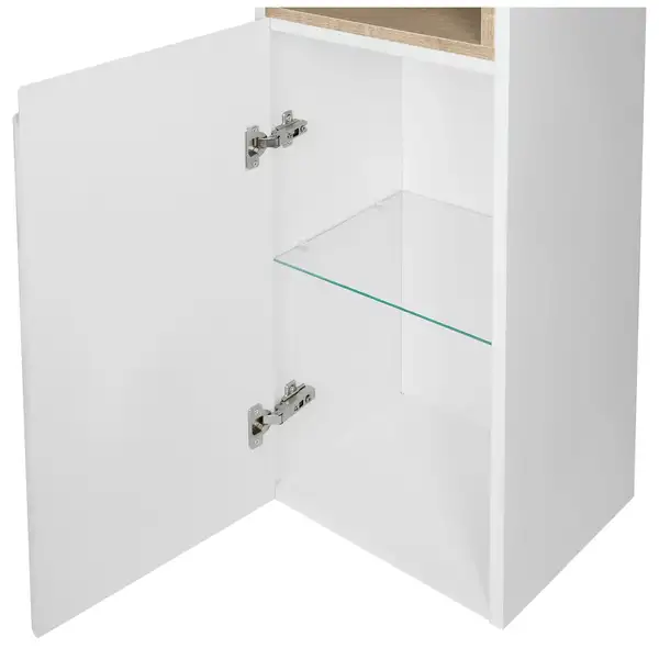 Пенал подвесной Qtap Robin 350х1650х316 White/Whitish oak QT1376PN1651LWWO Пенал подвесной Qtap Robin 350х1650х316 White/Whitish oak QT1376PN1651LWWO