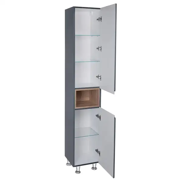 Пенал напольный Qtap Robin 350х1950х316 Graphite/Whitish oak QT1376PN1652RGWO Пенал напольный Qtap Robin 350х1950х316 Graphite/Whitish oak QT1376PN1652RGWO