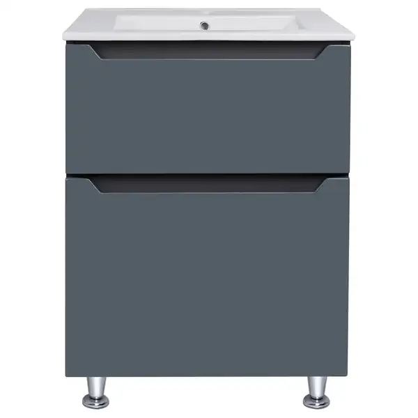Комплект Qtap Scorpio 605х825х460 Graphite тумба напольная + раковина врезная QT1471TNВ6023060CG Комплект Qtap Scorpio 605х825х460 Graphite тумба напольная + раковина врезная QT1471TNВ6023060CG