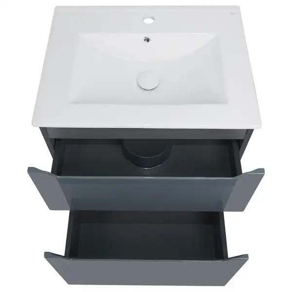Комплект Qtap Scorpio 605х825х460 Graphite тумба напольная + раковина врезная QT1471TNВ6023060CG Комплект Qtap Scorpio 605х825х460 Graphite тумба напольная + раковина врезная QT1471TNВ6023060CG