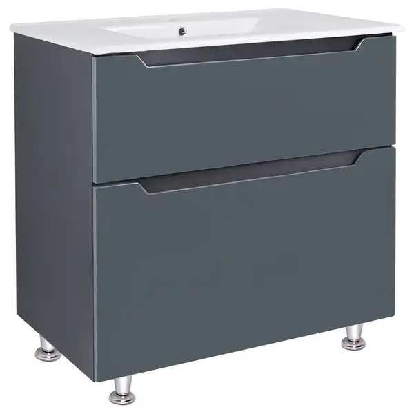 Комплект Qtap Albatross 810х825х460 Graphite тумба напольная + раковина врезная QT1471TNВ8023080CG Комплект Qtap Albatross 810х825х460 Graphite тумба напольная + раковина врезная QT1471TNВ8023080CG