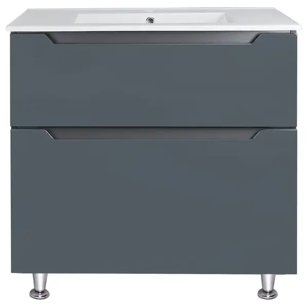 Комплект Qtap Albatross 810х825х460 Graphite тумба напольная + раковина врезная QT1471TNВ8023080CG Комплект Qtap Albatross 810х825х460 Graphite тумба напольная + раковина врезная QT1471TNВ8023080CG