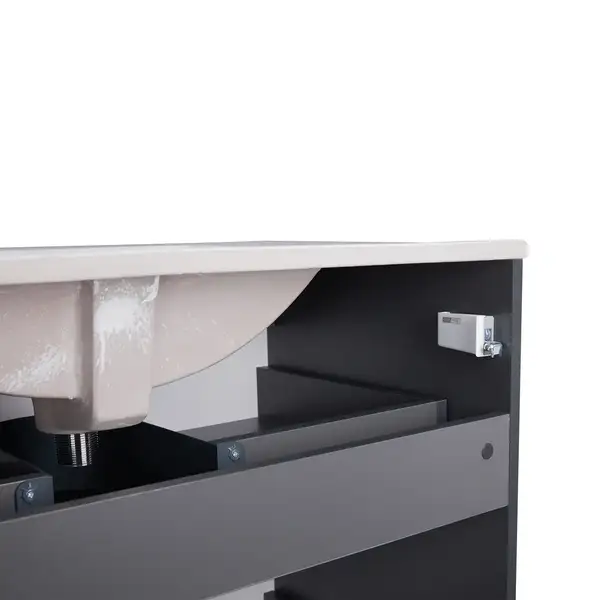 Комплект Qtap Albatross 810х825х460 Graphite тумба напольная + раковина врезная QT1471TNВ8023080CG Комплект Qtap Albatross 810х825х460 Graphite тумба напольная + раковина врезная QT1471TNВ8023080CG