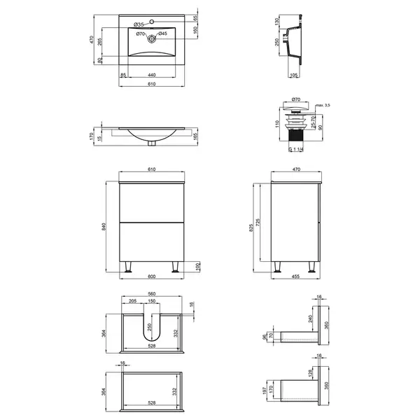 Комплект Qtap Tern 600х725х437 White тумба напольная + раковина врезная, с полотенцедержателем QT1771TNЛ6013060CW (QT1771TNL6013060CW) Комплект Qtap Tern 600х725х437 White тумба напольная + раковина врезная, с полотенцедержателем QT1771TNЛ6013060CW (QT1771TNL6013060CW)