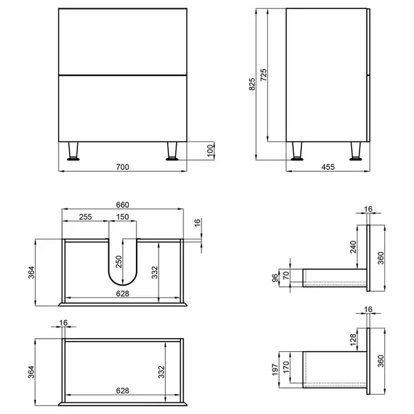 Тумба напольная Qtap Tern 700х725х437 White с полотенцедержателем QT1773TNL701W Тумба напольная Qtap Tern 700х725х437 White с полотенцедержателем QT1773TNL701W