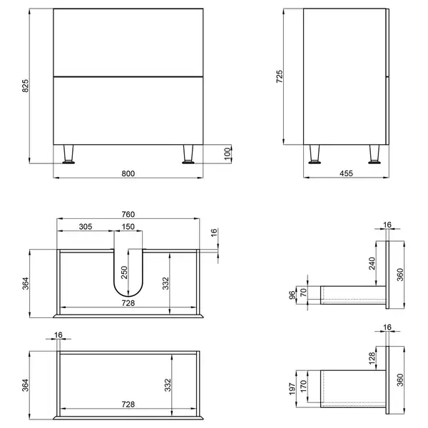 Тумба напольная Qtap Tern 800х725х437 White с полотенцедержателем QT1773TNL801W Тумба напольная Qtap Tern 800х725х437 White с полотенцедержателем QT1773TNL801W