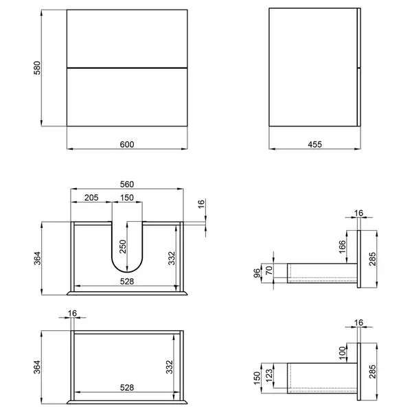 Тумба подвесная Qtap Tern 600х580х437 White с полотенцедержателем QT1774TPL601W Тумба подвесная Qtap Tern 600х580х437 White с полотенцедержателем QT1774TPL601W