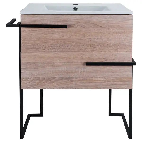 Комплект Qtap Taurus 700х800х437 Whitish oak тумба напольная + раковина врезная QT2471TNT703WO Комплект Qtap Taurus 700х800х437 Whitish oak тумба напольная + раковина врезная QT2471TNT703WO