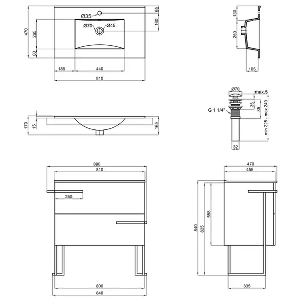 Комплект Qtap Taurus 800х800х437 Whitish oak тумба напольная + раковина врезная QT2471TNT803WO Комплект Qtap Taurus 800х800х437 Whitish oak тумба напольная + раковина врезная QT2471TNT803WO