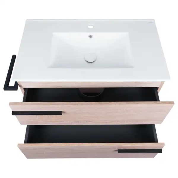 Комплект Qtap Taurus 800х800х437 Whitish oak тумба напольная + раковина врезная QT2471TNT803WO Комплект Qtap Taurus 800х800х437 Whitish oak тумба напольная + раковина врезная QT2471TNT803WO