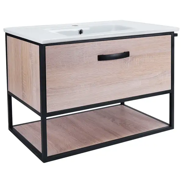 Комплект Qtap Taurus 800х580х437 Whitish oak тумба подвесная + раковина врезная QT2472TPT803WO Комплект Qtap Taurus 800х580х437 Whitish oak тумба подвесная + раковина врезная QT2472TPT803WO